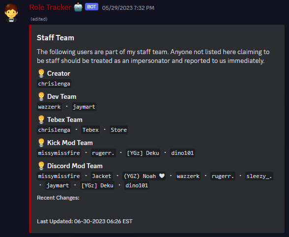 Role Tracker
