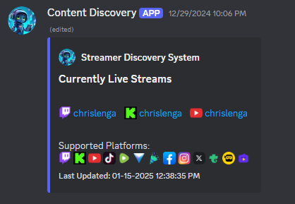 Stream Discovery Bot
